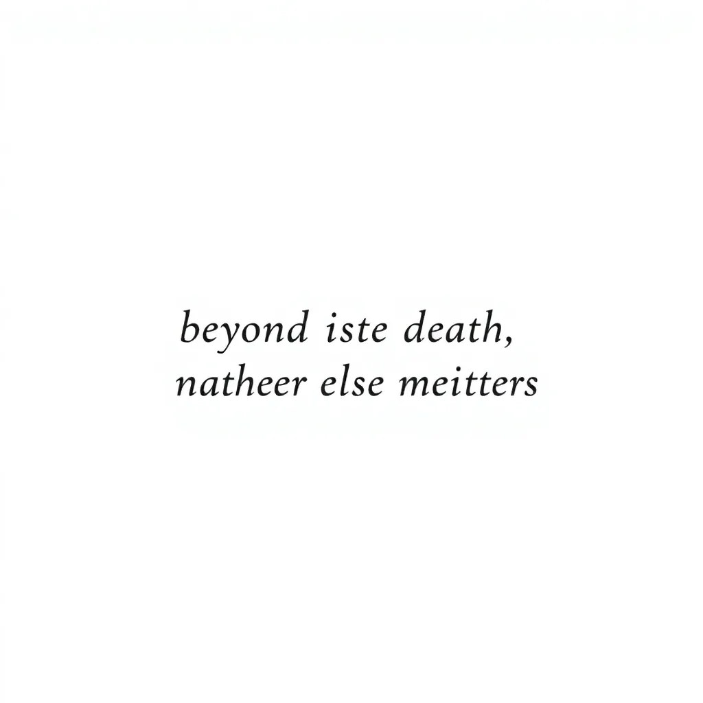 “Beyond life and death, nothing else matters.” tatuagem