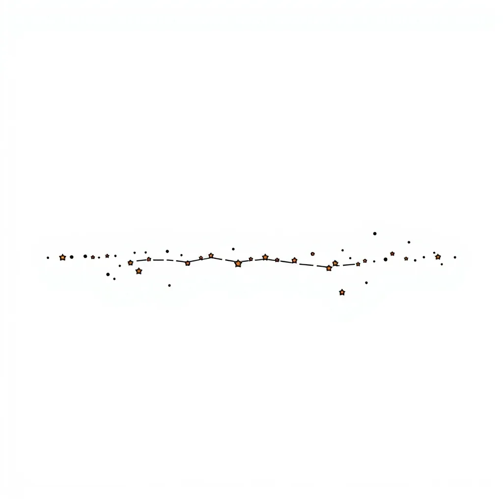 “Canteli” centrado con una línea horizontal fina decorada con pequeñas estrellas tipo constelación o puntos dispersos, dando un estilo cósmico discreto y elegante. татуировка