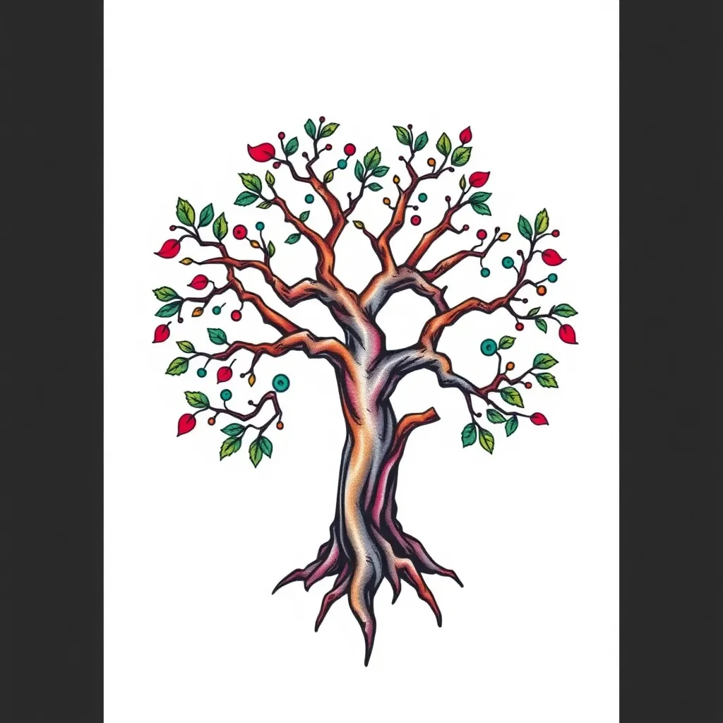 arbre à 3 branche pour 3 frères tatouage