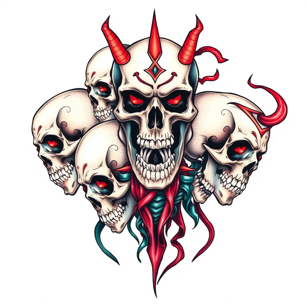 7 deadly sins skulls tattoo