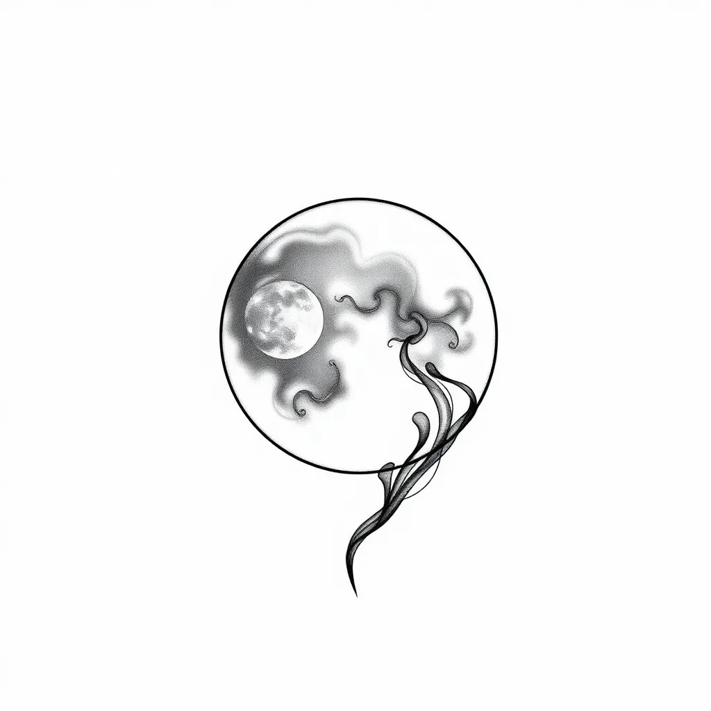 7 smoke moon tatoeage