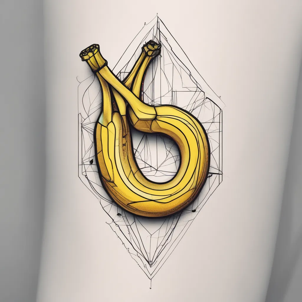 une banane qui fait du ski tatoeage