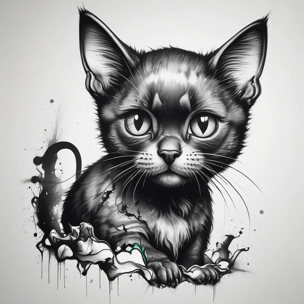 um gatinho preto tattoo