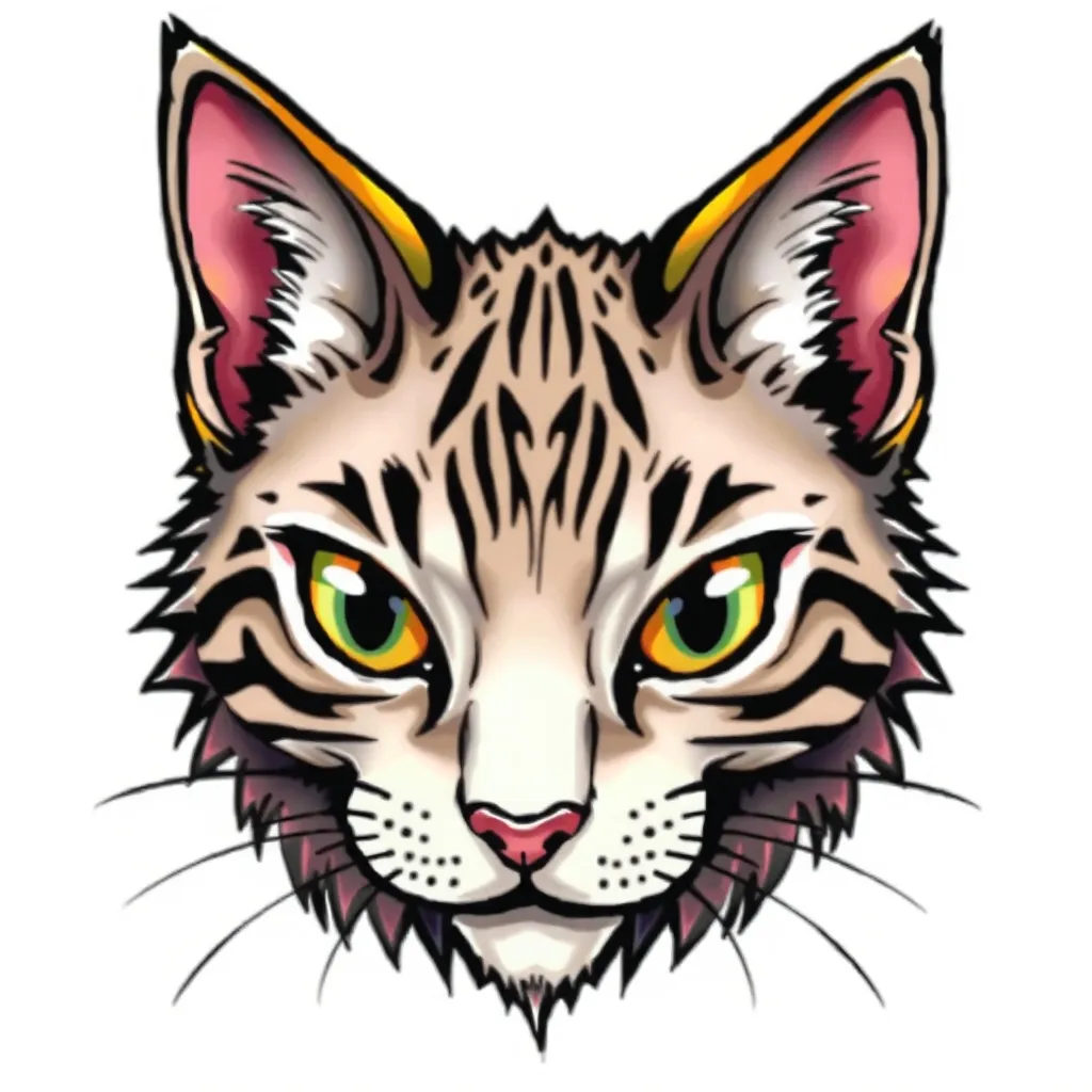 一张猫咪头 وشم