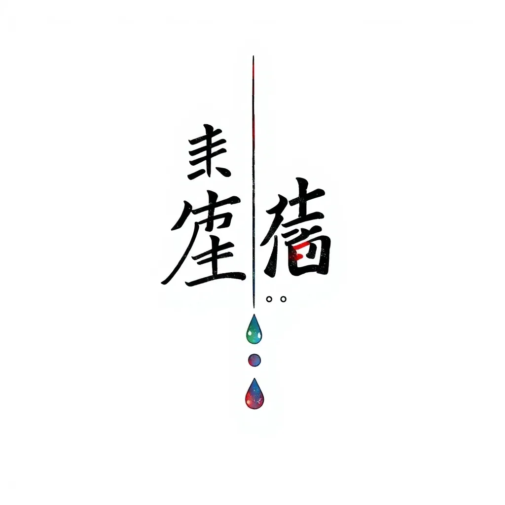 在前臂上的字母风格和细线条的纹身。'人往高处走'和'水往低处流'从同一点开始，但'人往高处走'向上斜着走，而'水往低处流'向下斜着走，形成一个倒V形。 τατουάζ