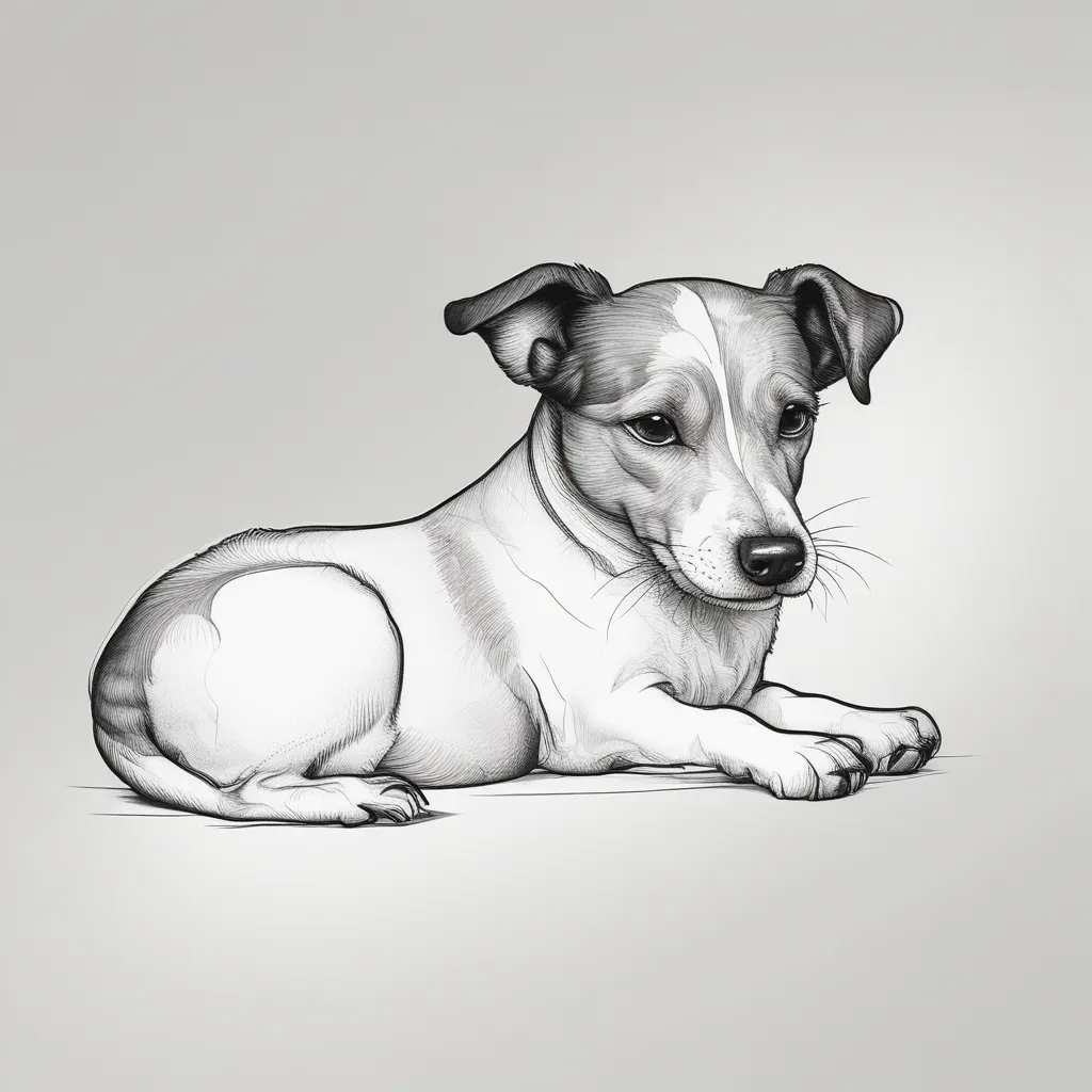 A jack russel dog sleeping  tatuaje