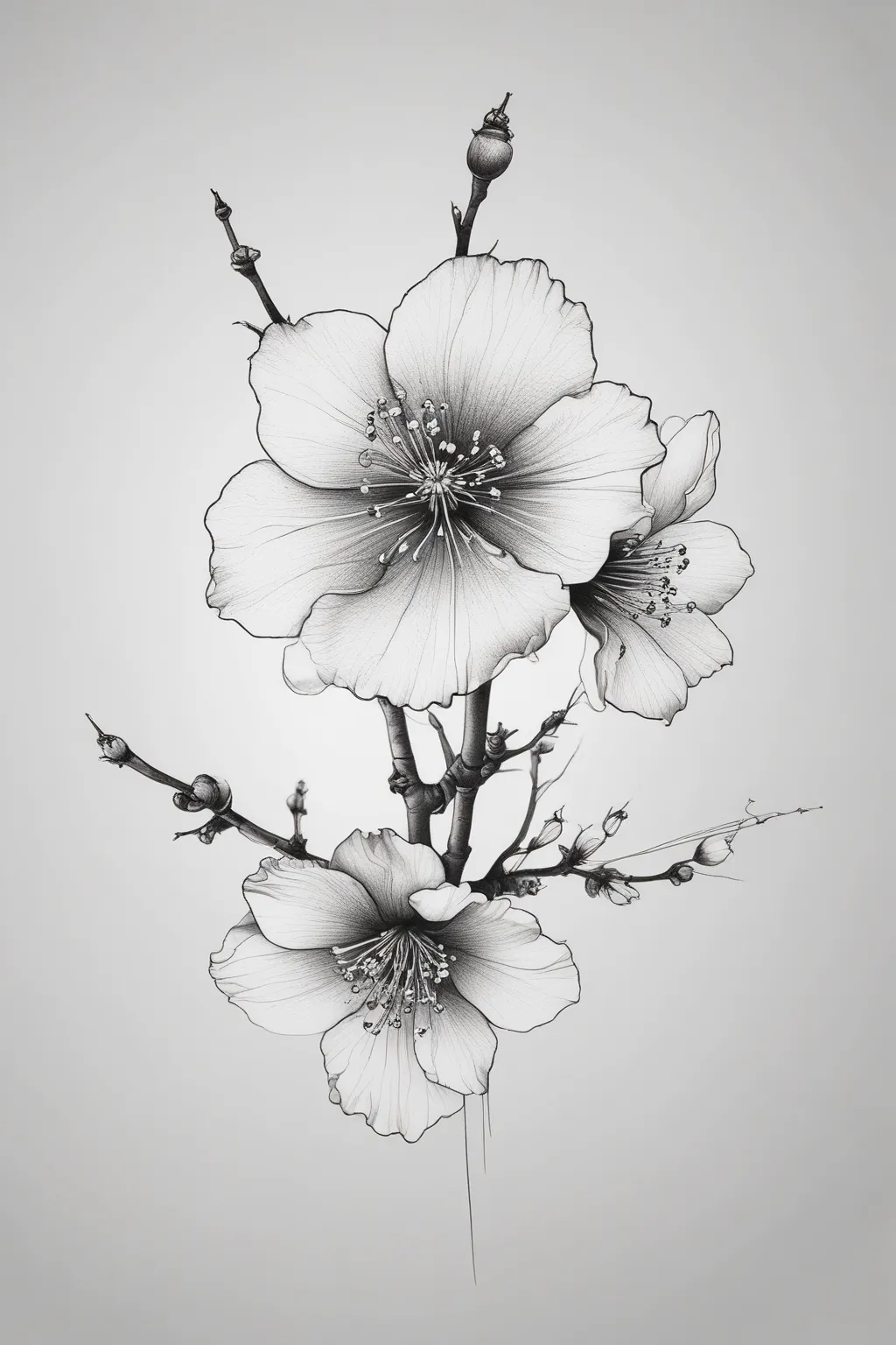 A lign of cherry blossom, without the blossom being directly identifiable. tattoo