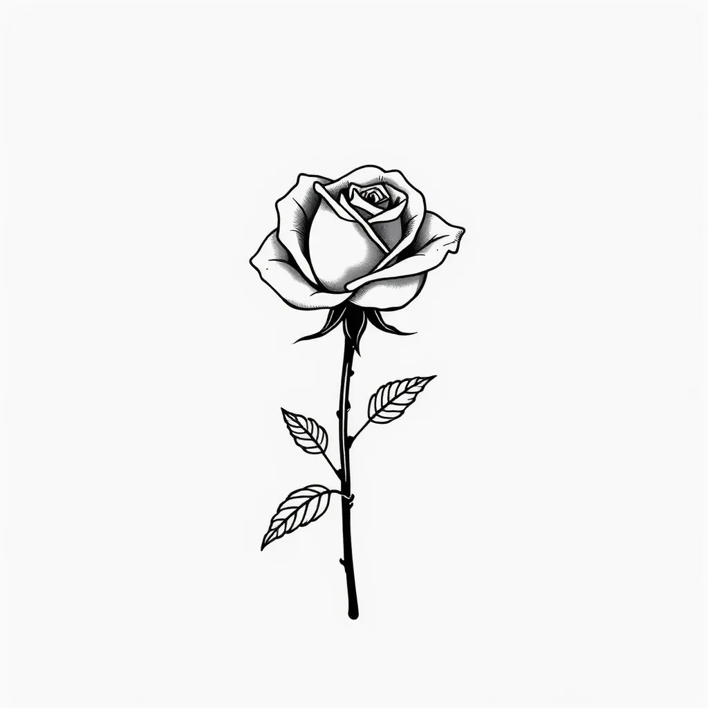 Une rose avec une citation inclus sur la tige d’un papa décédé  tatuaggio