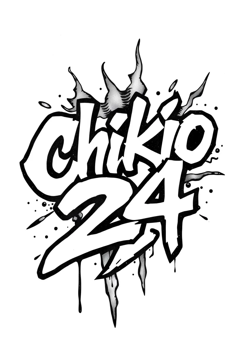 un tatuaje que diga chikio 24  टैटू