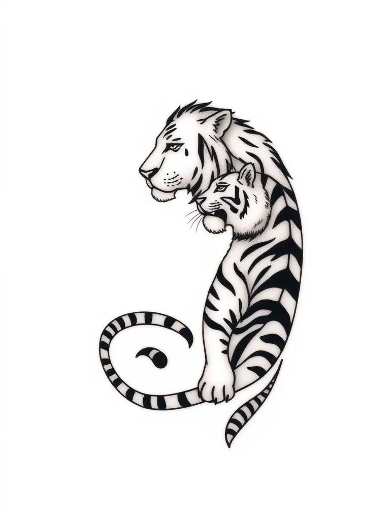 about Leo and Tiger horoscopy tattoo