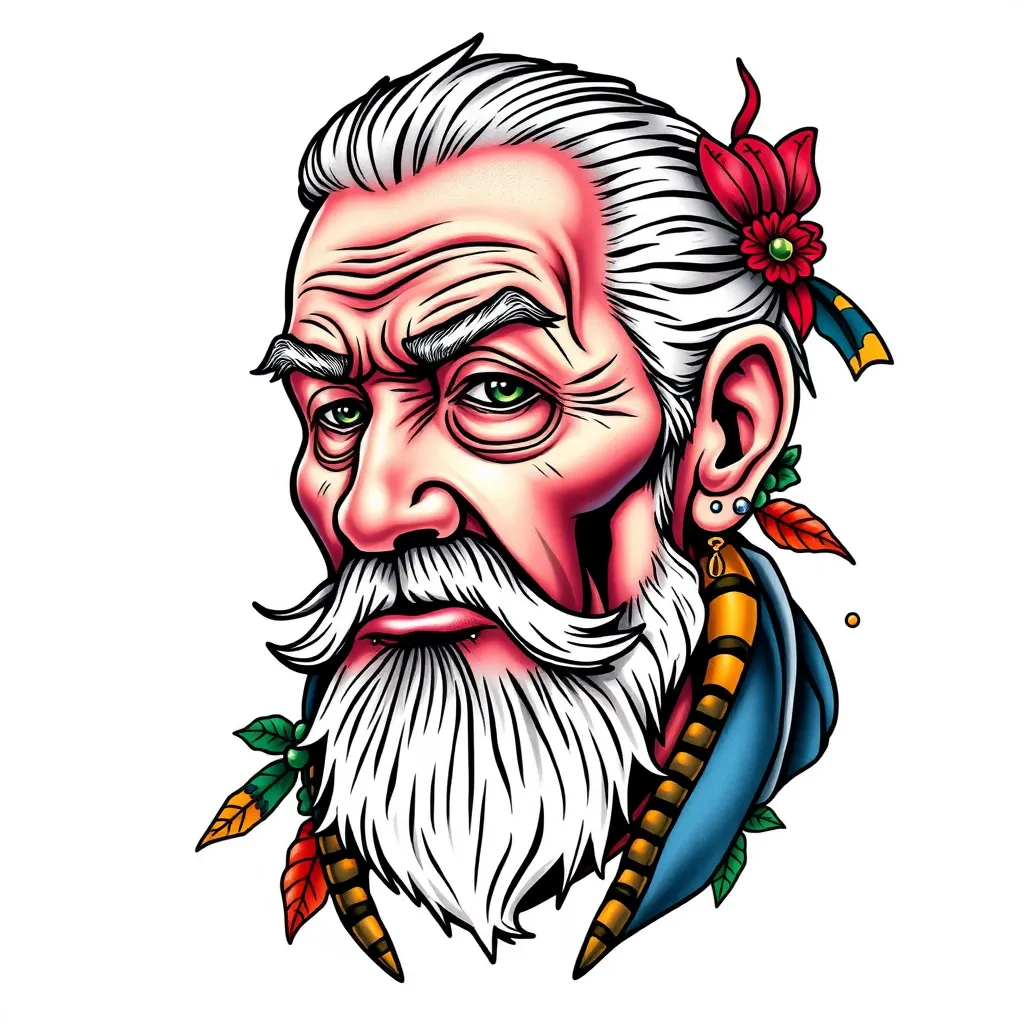 an old man tatoeage