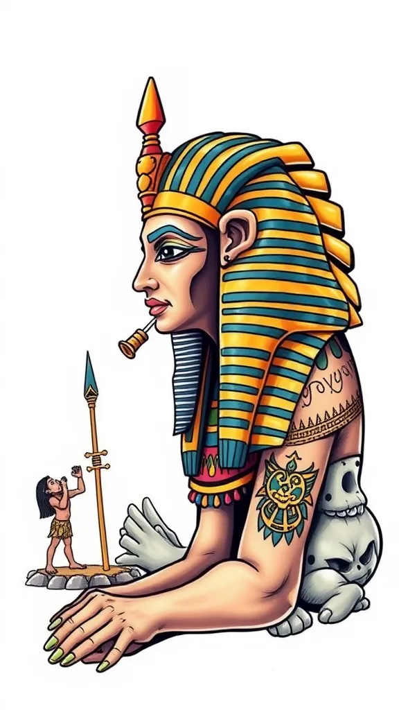 Ancient Egypt scene 문신