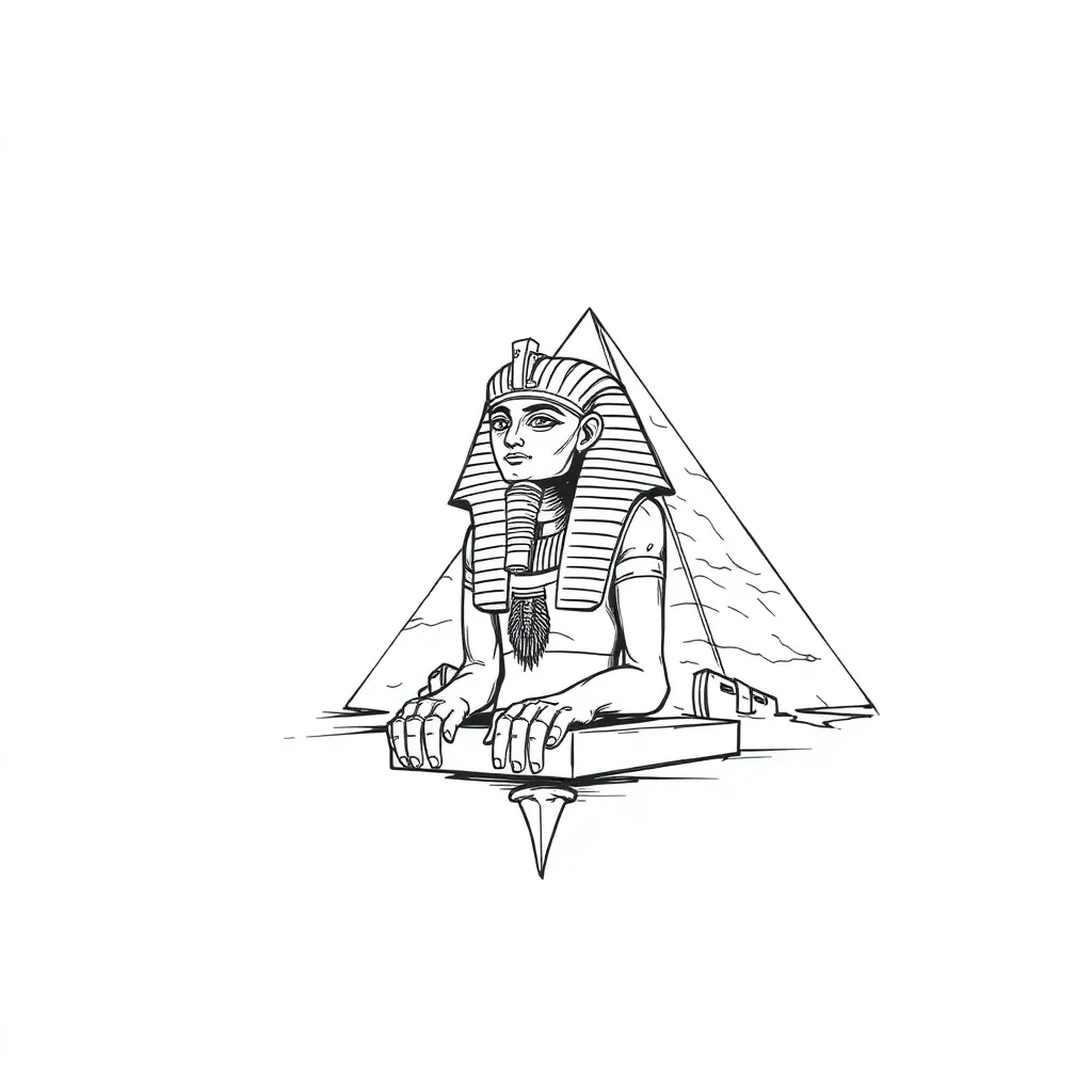 Ancient Egyptian God and Pyramid tatoeage