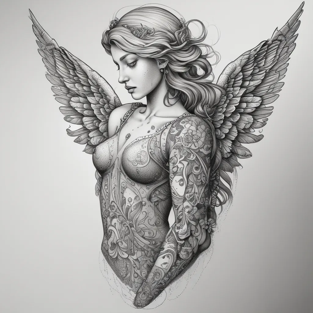 Prenom Alix aile d'ange tattoo