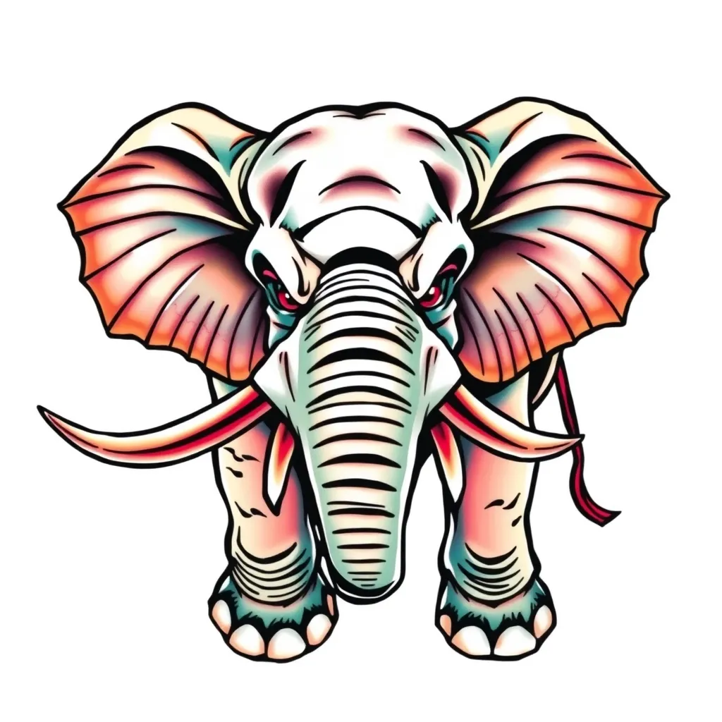 angry elephant tatuering