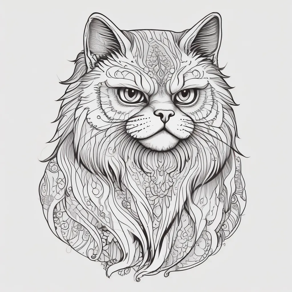 angry persian cat tatuaż