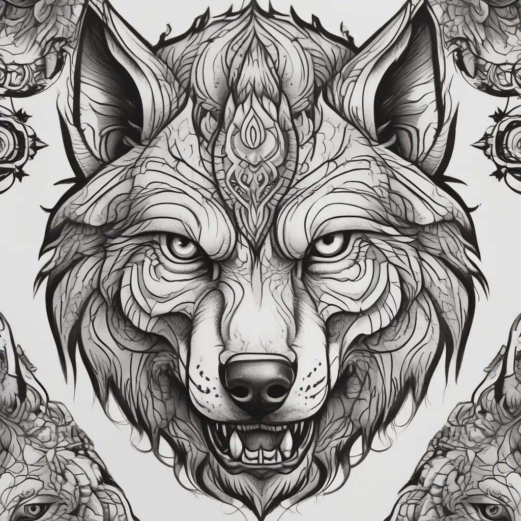 angry wolf tatuering