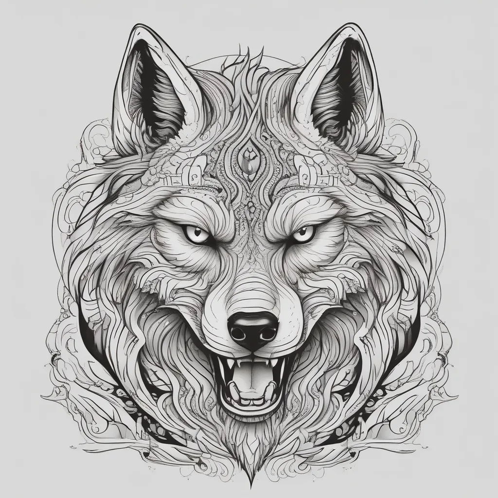 angry wolf tatoeage