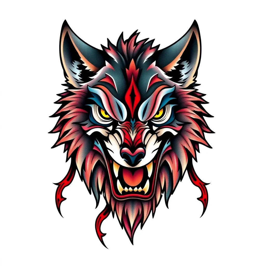 angry wolf tatuaggio