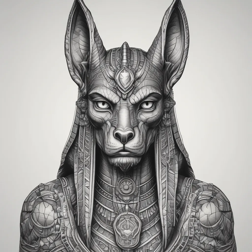 anubis démoniaque en couleur татуировка