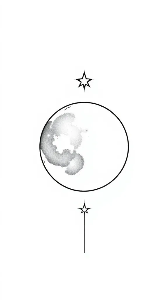 aquarius space star moon tattoo