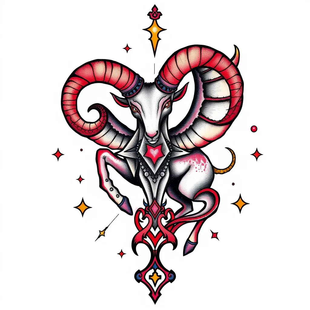 constelação de aries, simbolos de proteção, romantica tatuaje