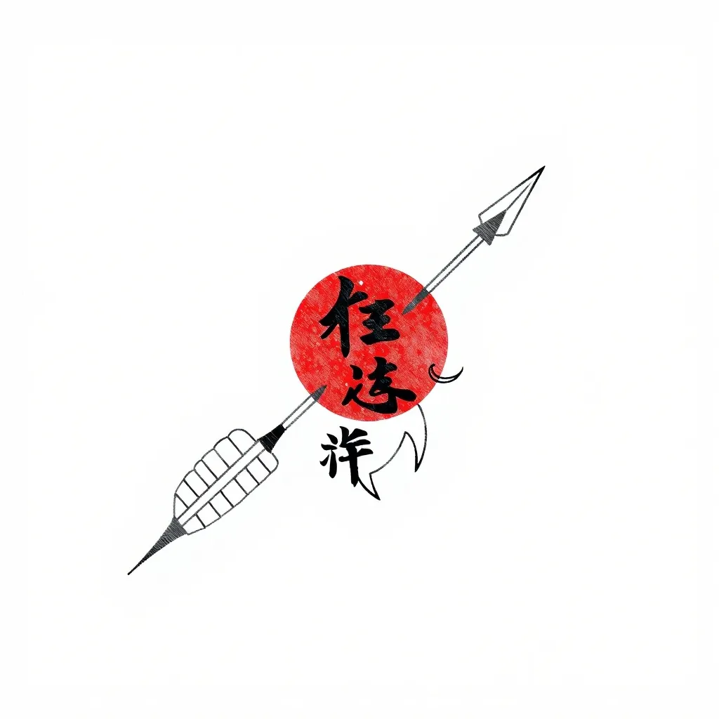 flecha, anime (ponyo) y frase japonesa  tatuagem
