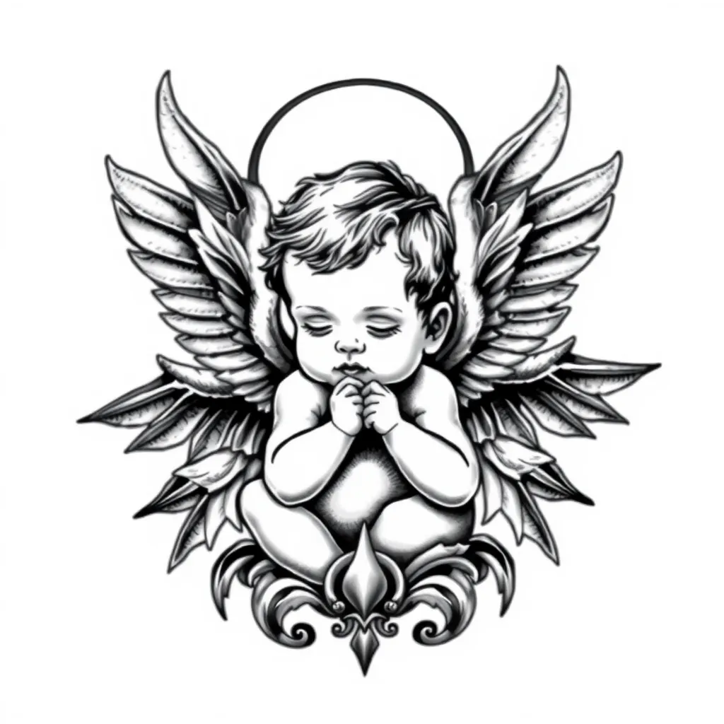 Baby angel tattoo