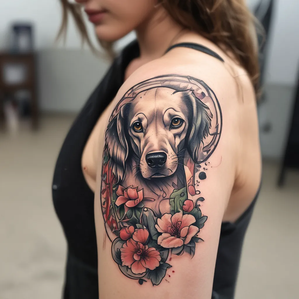 Baby of shrimp and dog tatuering