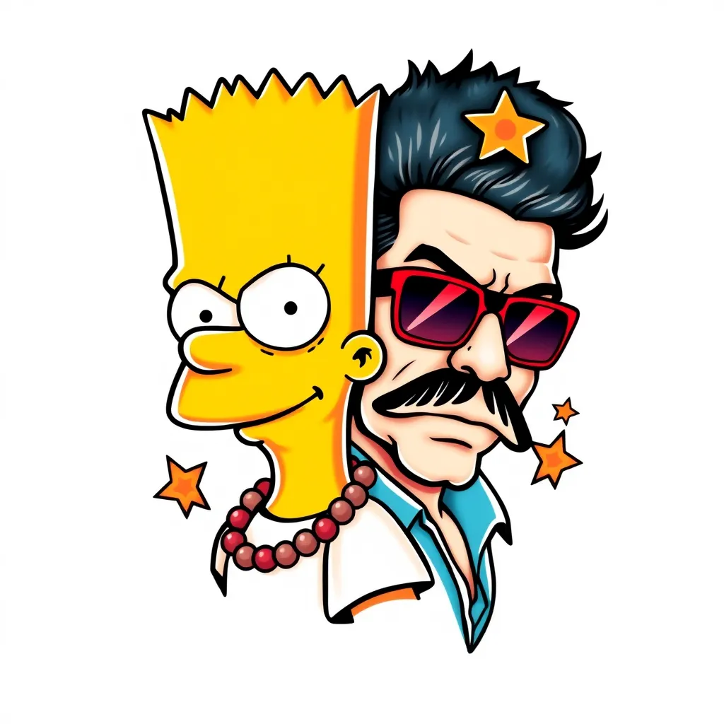 Bart Simpson und Pablo Escobar gemixt als tattoo tattoo