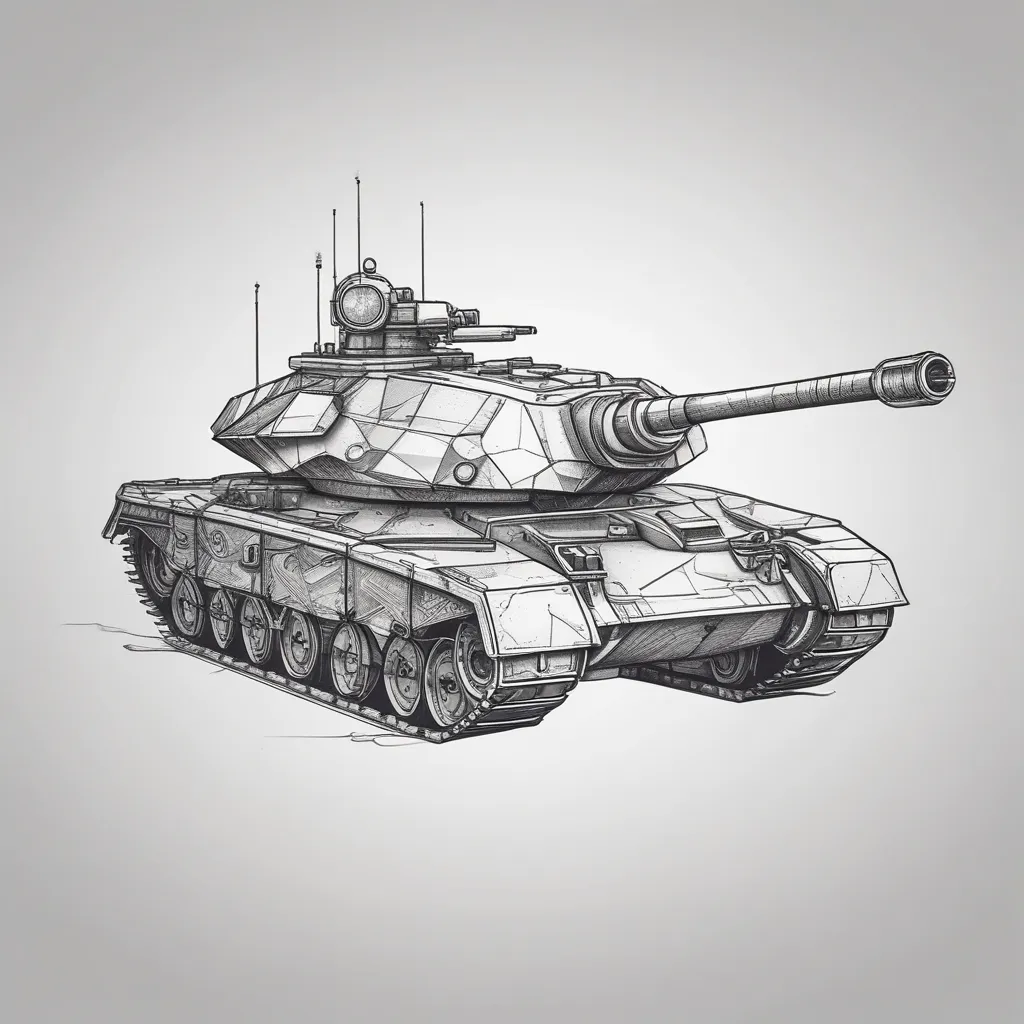 Battle tank tatuaż