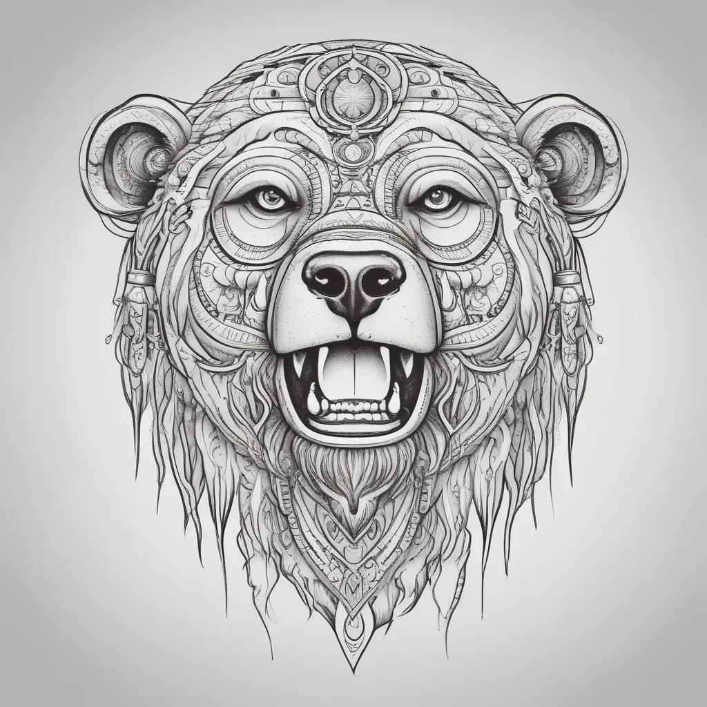 Bear mongolian style tatuaggio