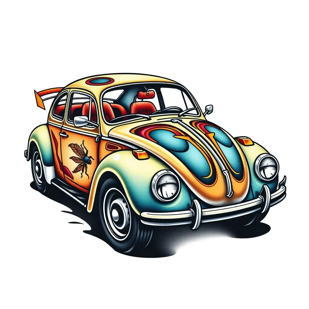 carro beetle tatuaggio