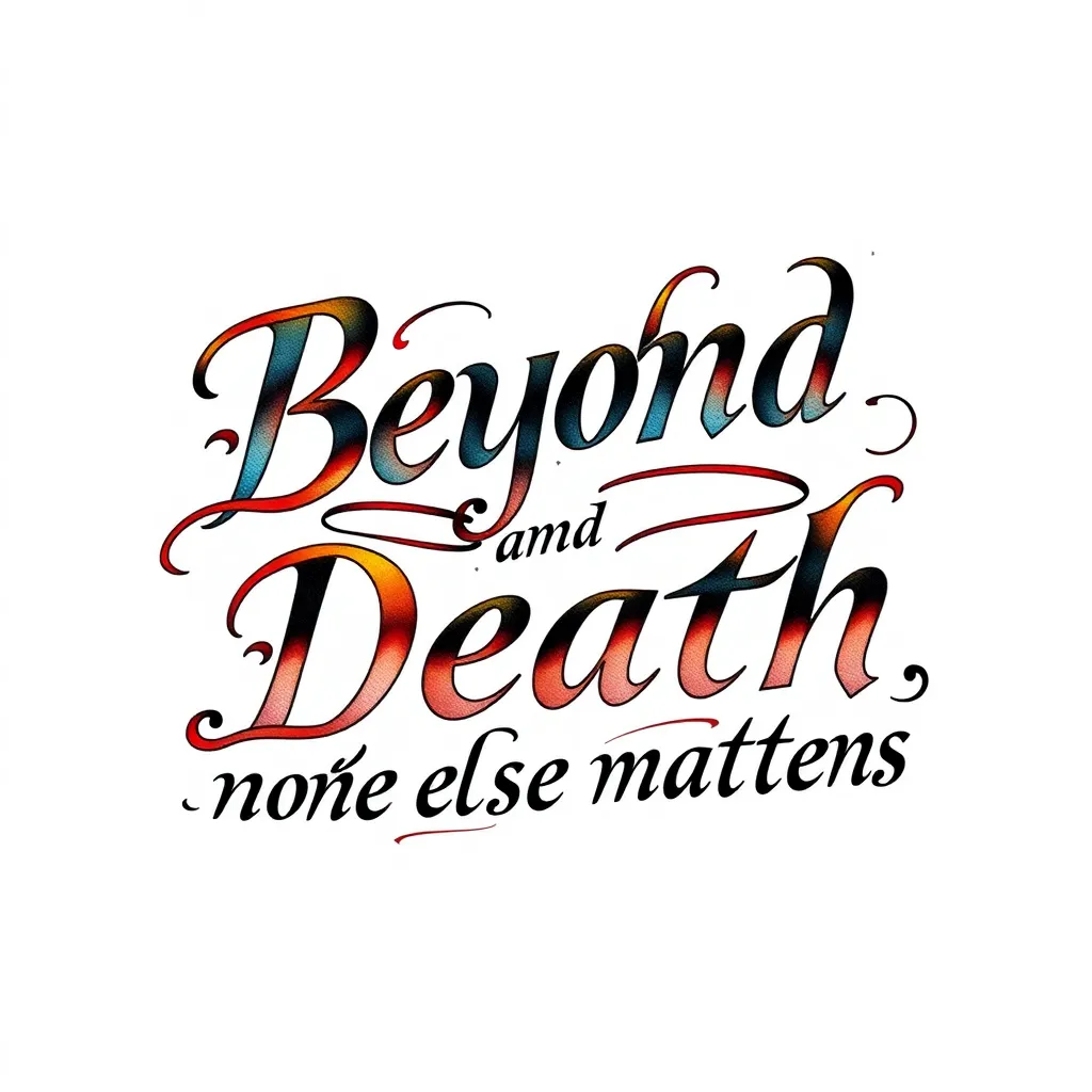 “Beyond life and death, nothing else matters.”要求花体字不要多余的图案 τατουάζ