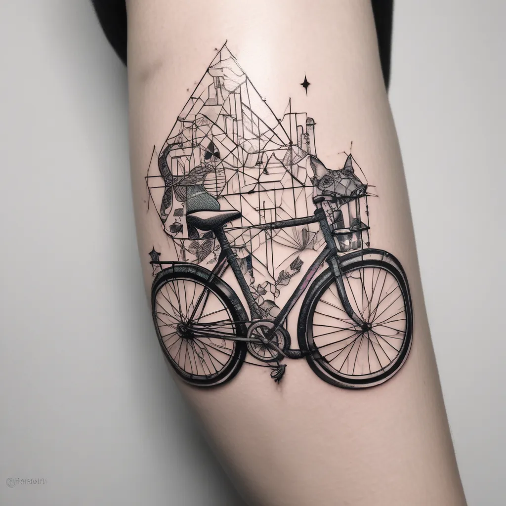 Bike, sheer will, eistein, chemist, Libra and cats  문신