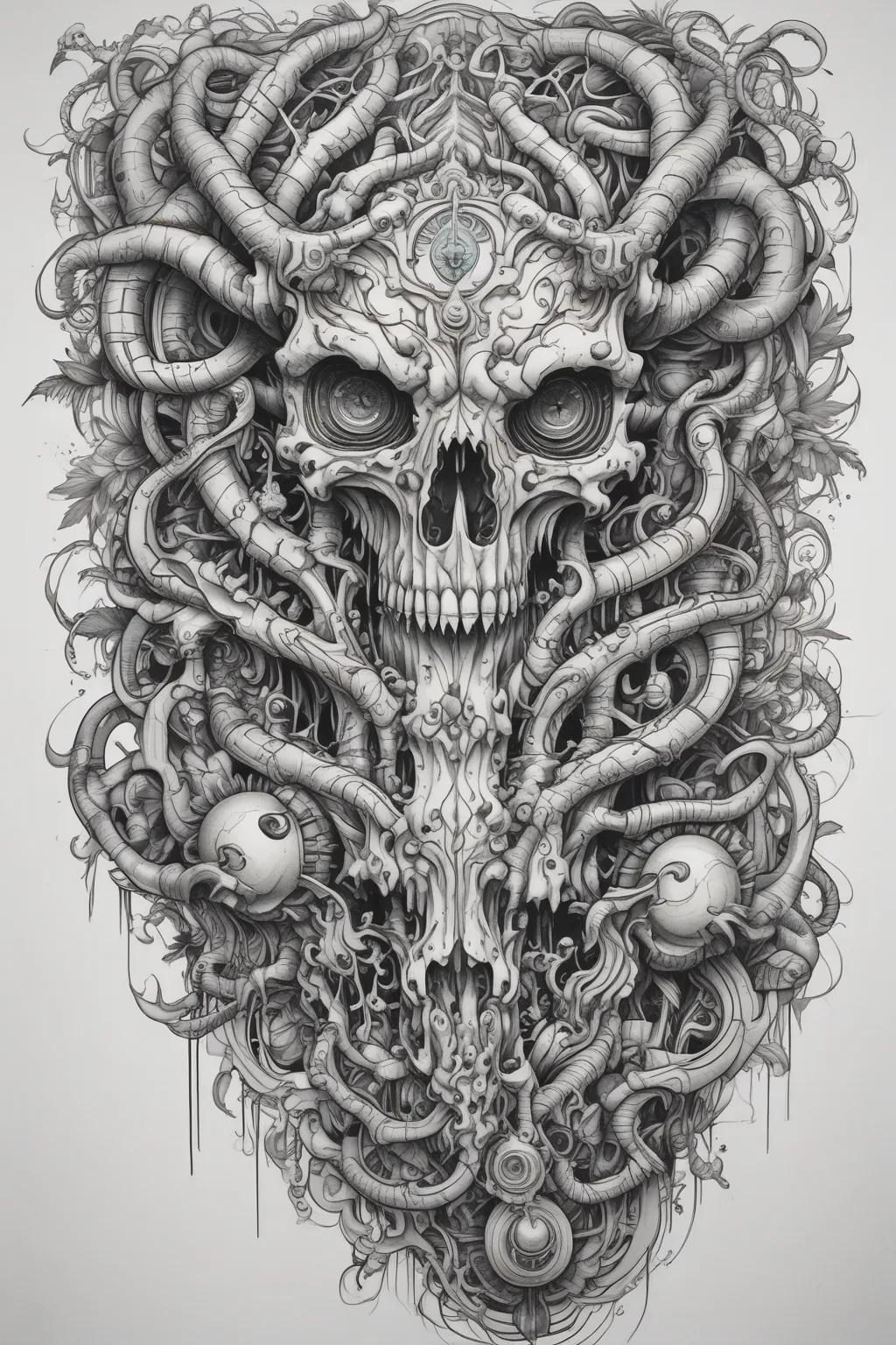 Biomechanical forest tatuering