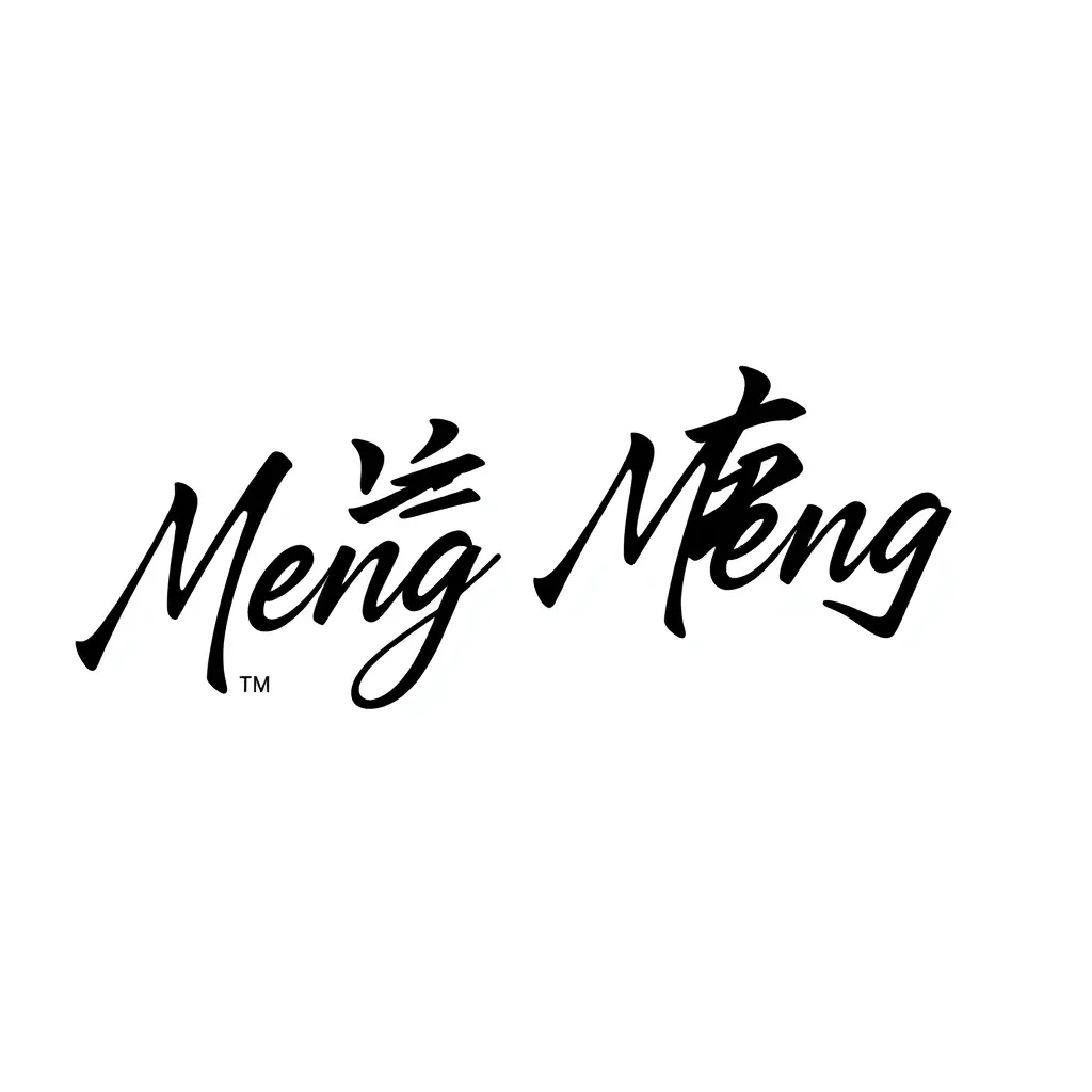 黑白文字"Meng Meng" 纹身