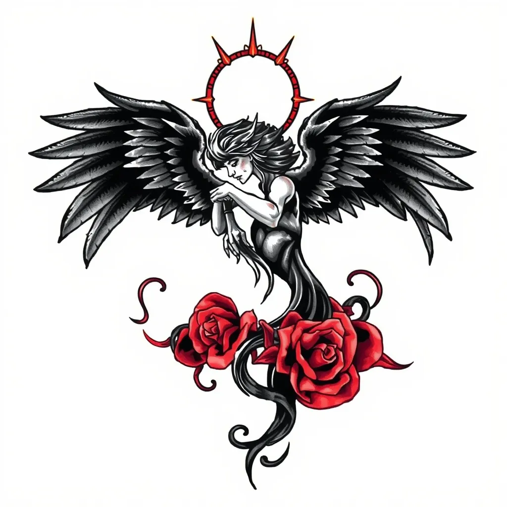 黑色的天使 tatuagem