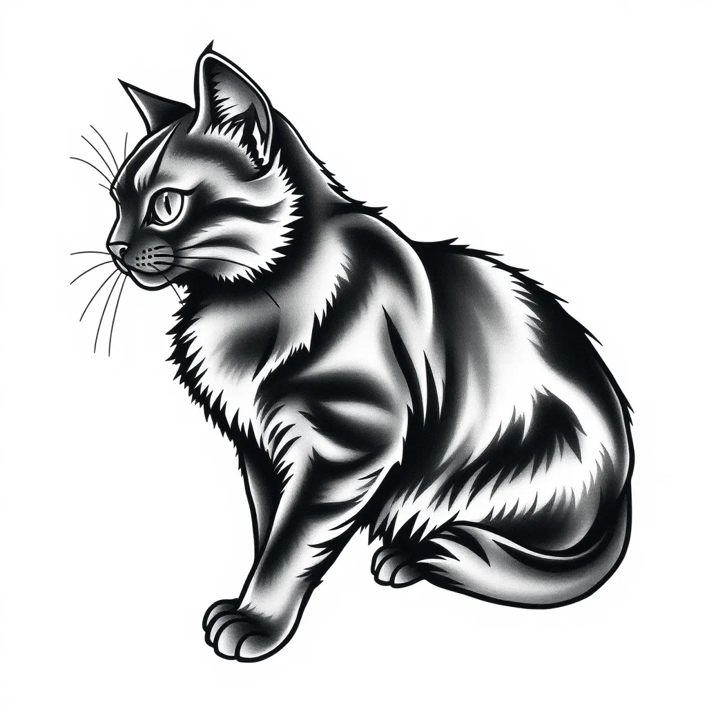 black cat tatuering