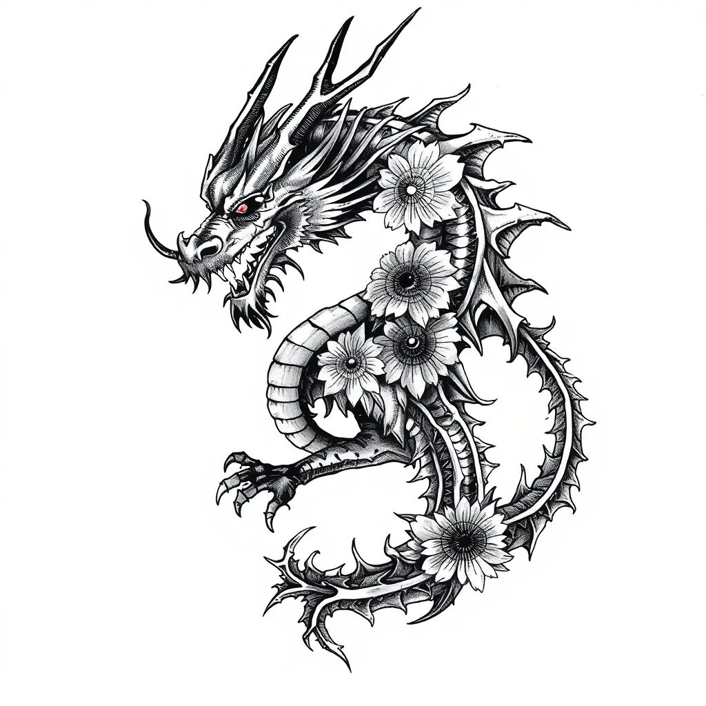 黑道 花体 龙 tatoeage