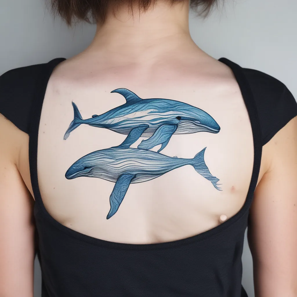 синий кит tatouage