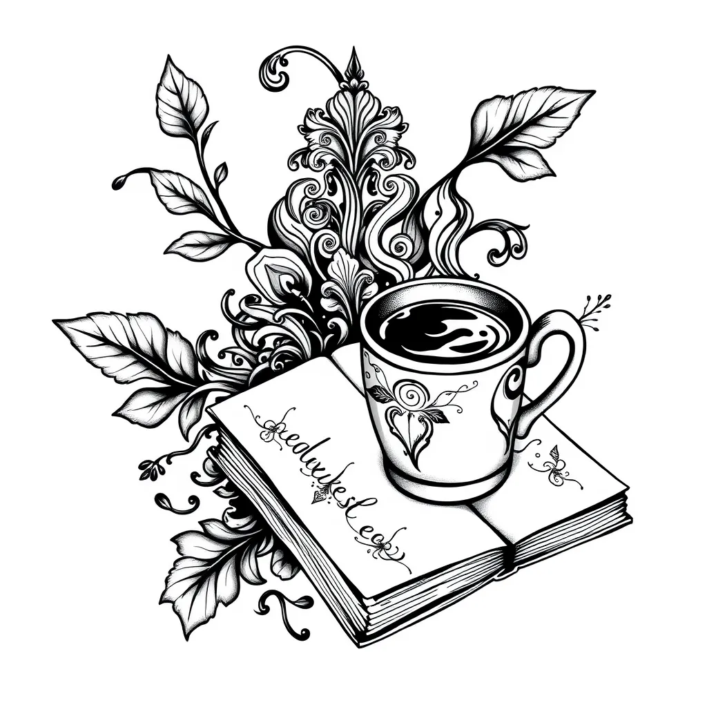 book and coffe tatuaggio