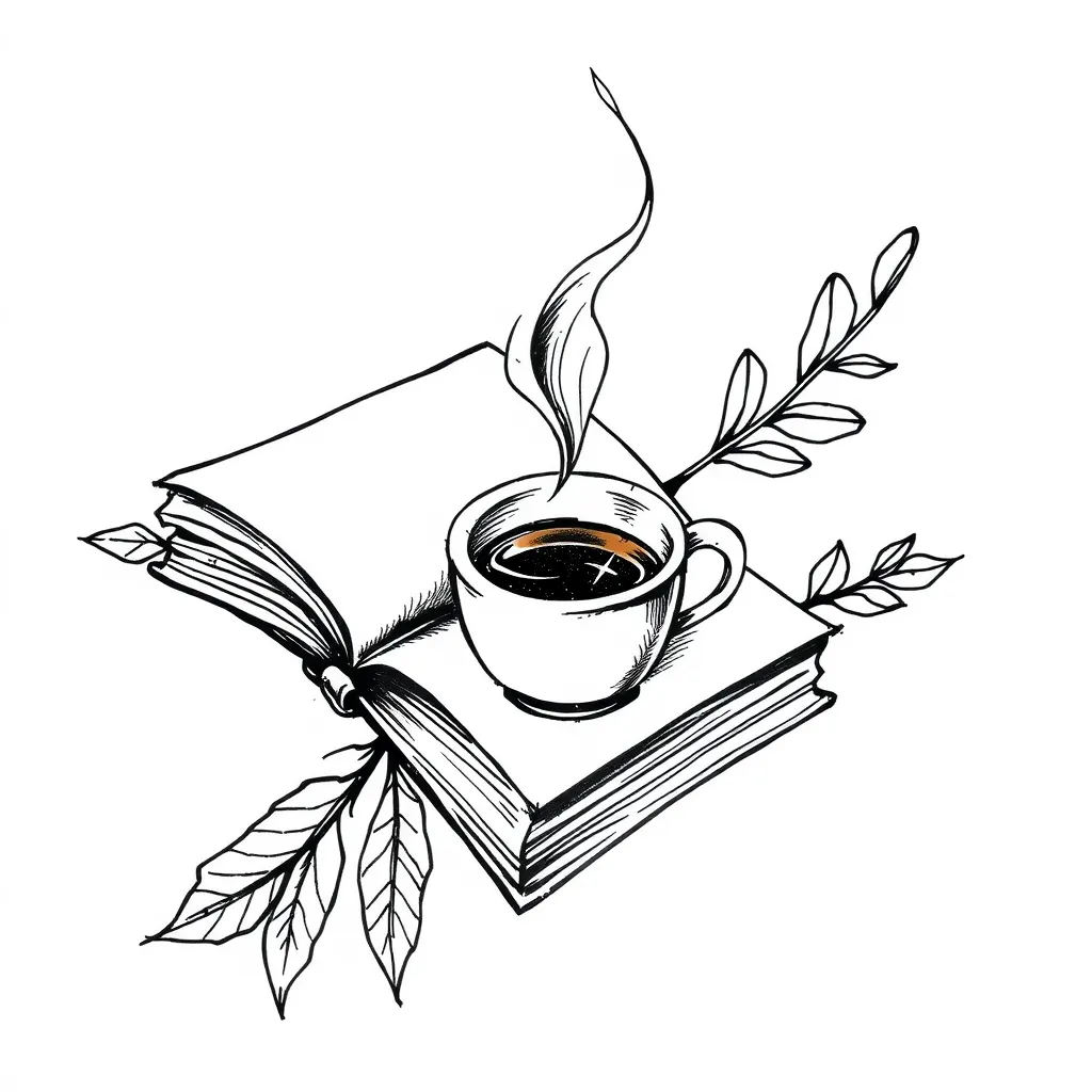 book and coffe татуировка