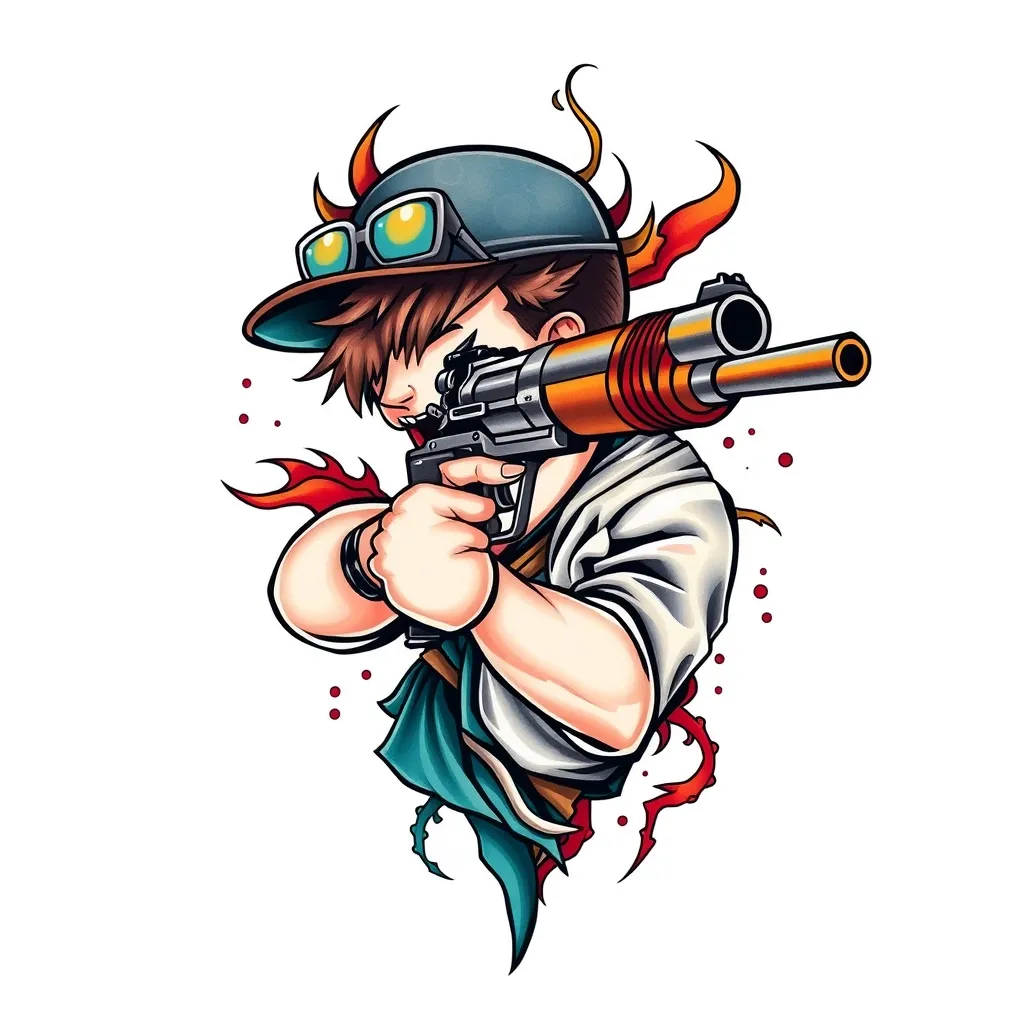 Boy gun  tatuagem