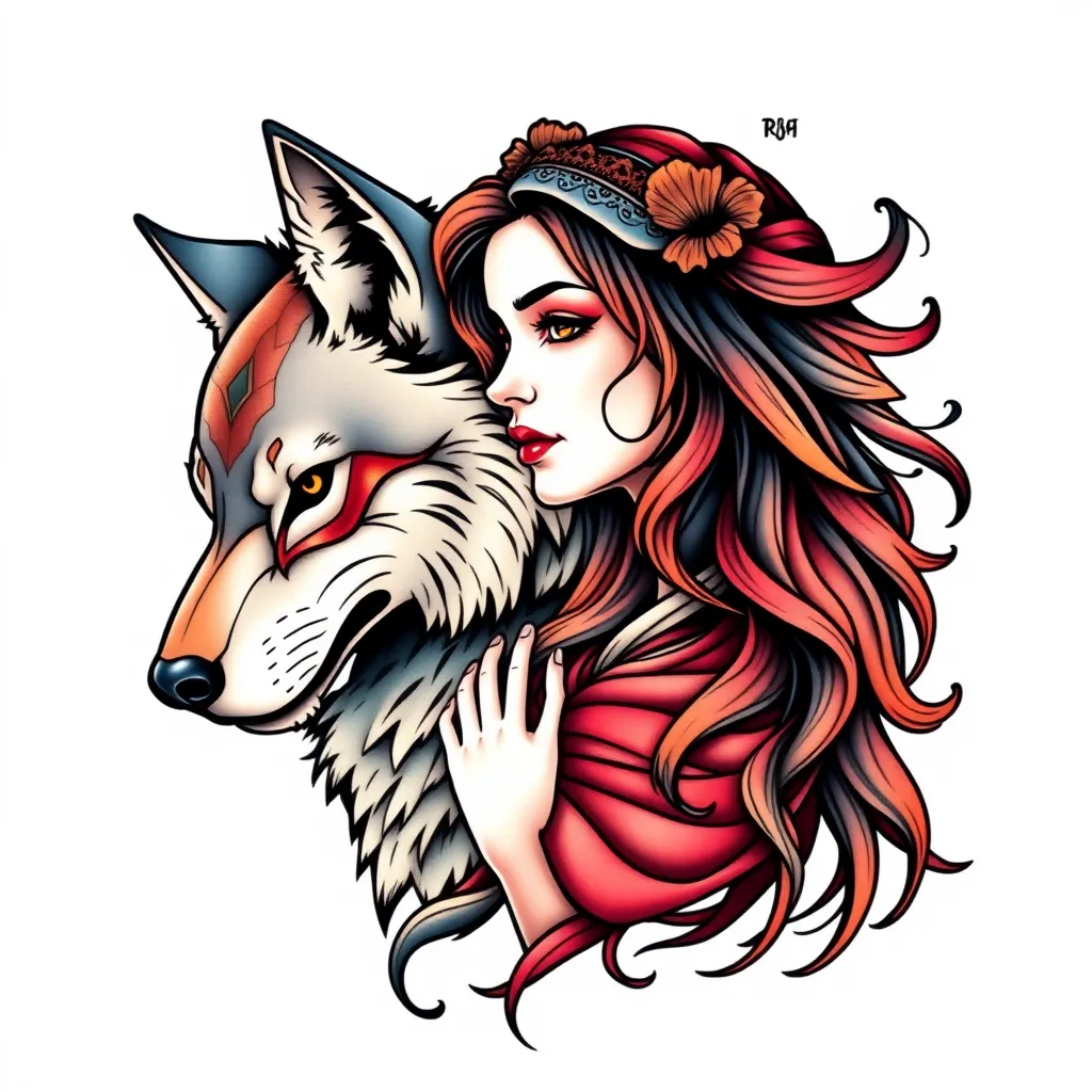 hermine bretonne et loup tattoo