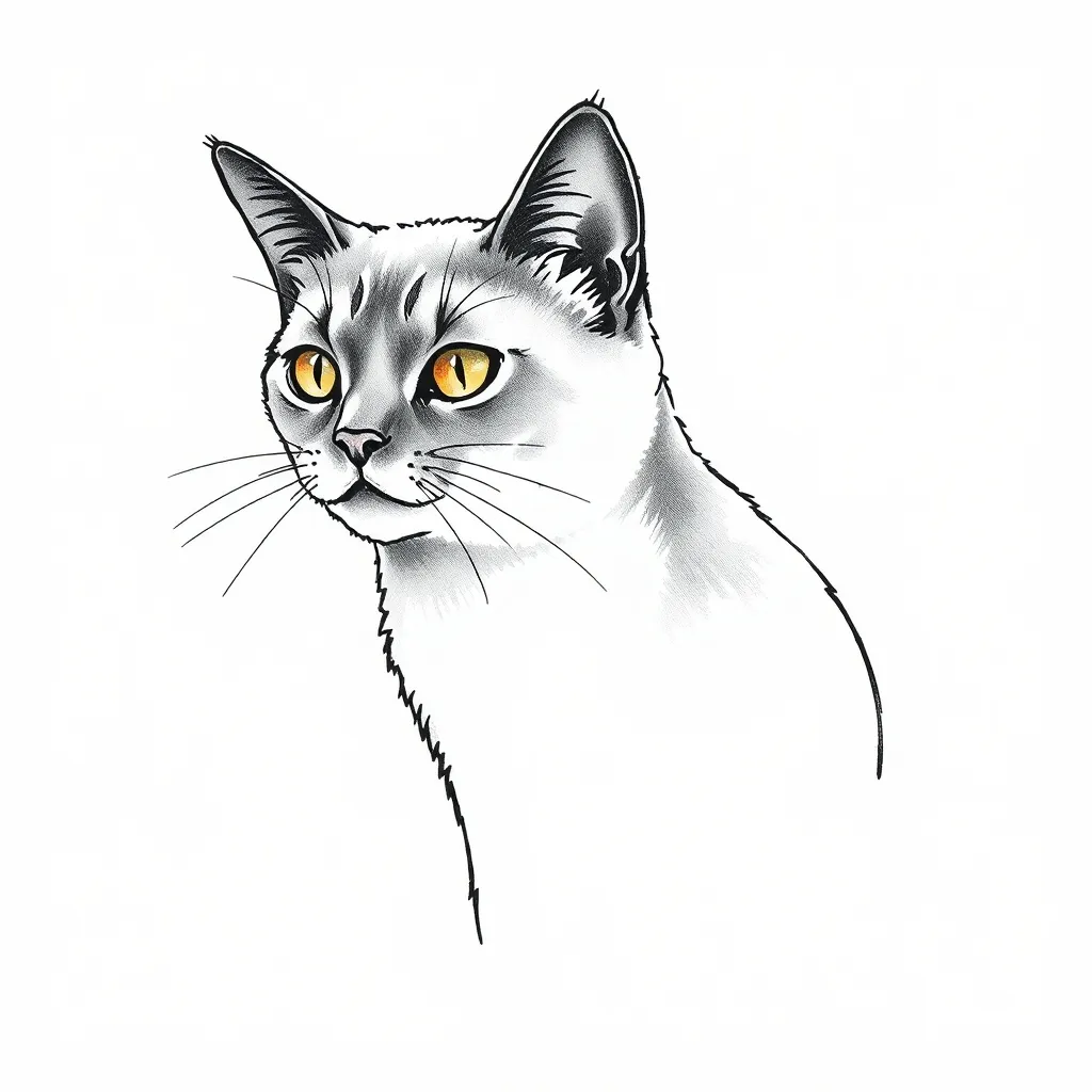 British shorthair blue cat τατουάζ