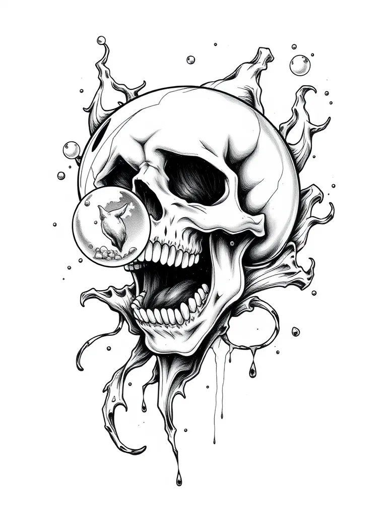 Bubble Blowing Death tattoo