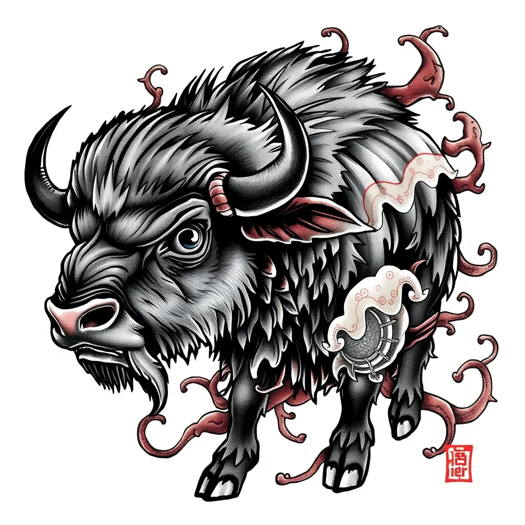 buffalo  纹身