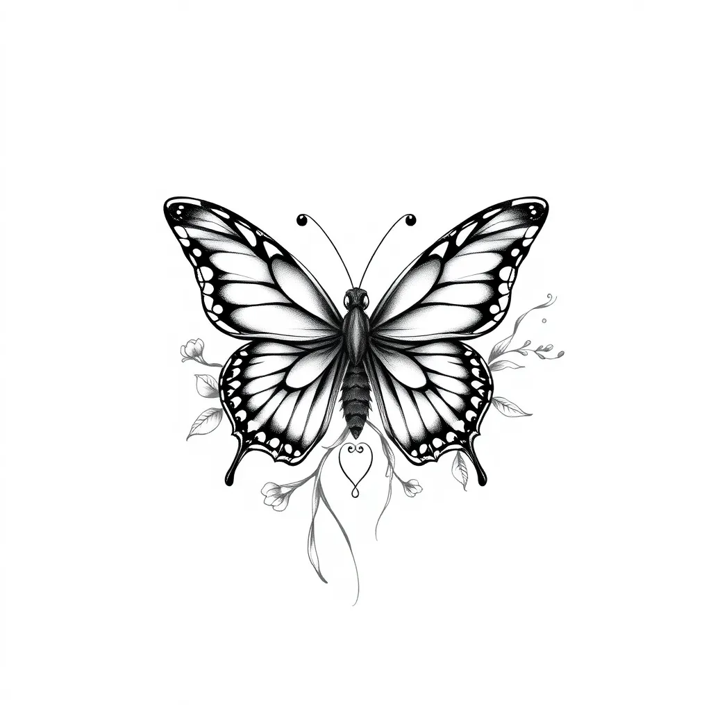 butterfly 13 flower tatuering