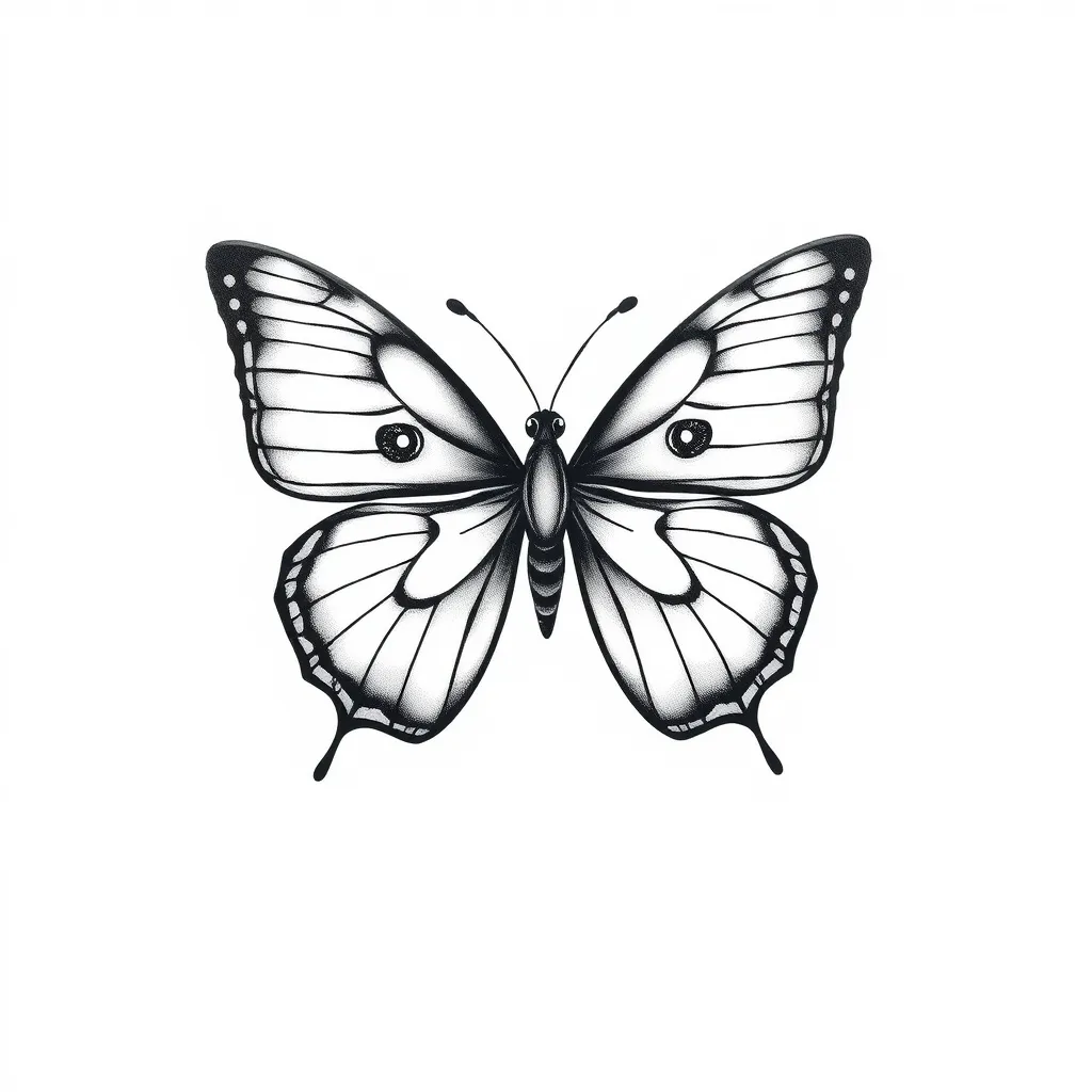 papillon avec des yeux sur les ailes tatuering